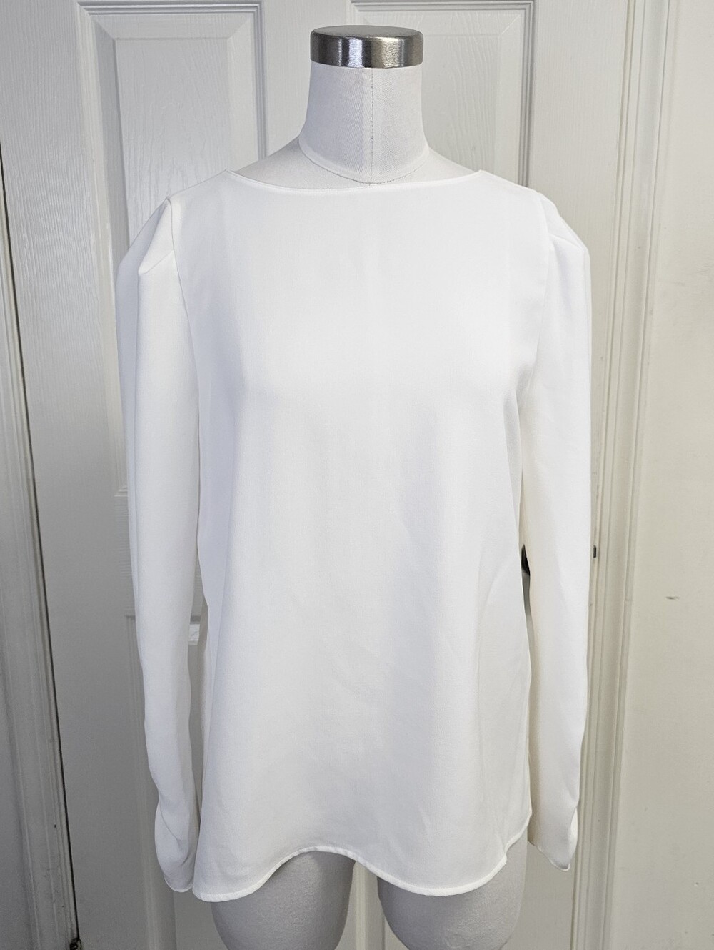 New Lafayette 148 New York Cloud Puff-Sleeve Blouse Size S